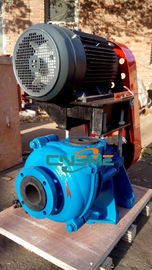 2 Inch Slurry Pump Coated with Natural Rubber Connected by Belts to Electric Motor